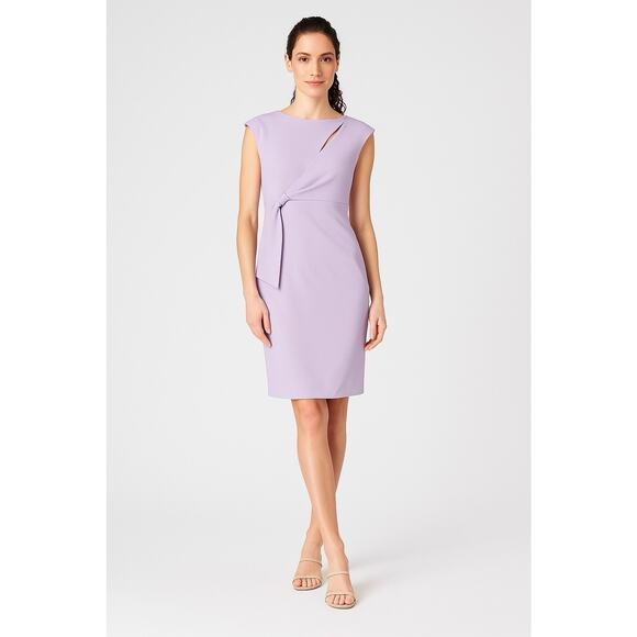 Calvin Klein Keyhole Sheath Dress Size 10 Lilac Pastel Knee Length Cocktail NEW - Picture 1 of 16